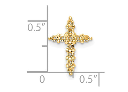 14K gold diamond cross pendant, further view