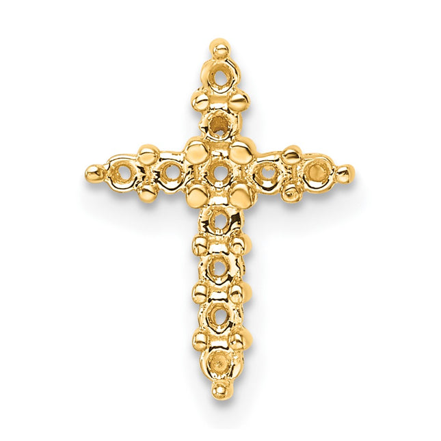 14k Diamond Cross Pendant Mounting, 14.75 x 10.45mm