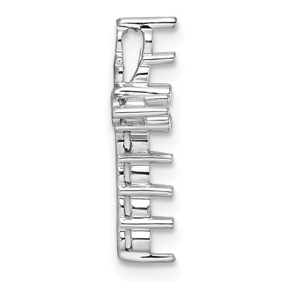 14K White Gold Diamond Cross Chain Slide Mounting, 19.25 x 13.65mm