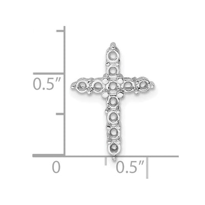 14K White Gold Diamond Cross Chain Slide Mounting, 19.25 x 13.65mm