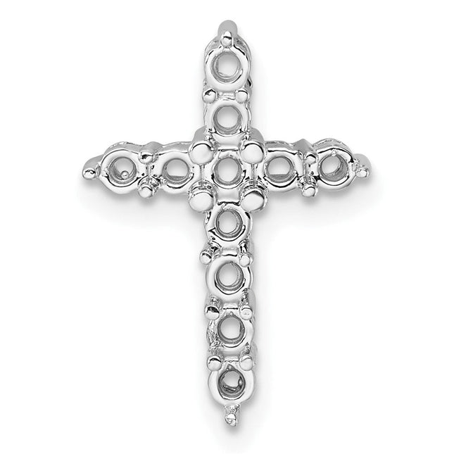 14K white gold diamond cross chain
