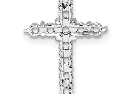 14K white gold diamond cross chain, another view