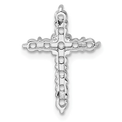 14K White Gold Diamond Cross Chain Slide Mounting, 22.5 x 15.8mm