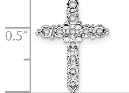14k White Gold Diamond Cross Chain Slide Mounting, 22.5 x 15.8mm
