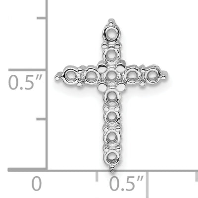 14K White Gold Diamond Cross Chain Slide Mounting, 22.5 x 15.8mm