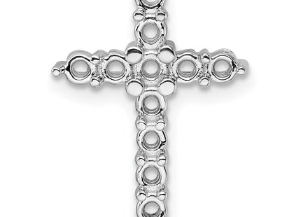 14K white gold diamond cross chain