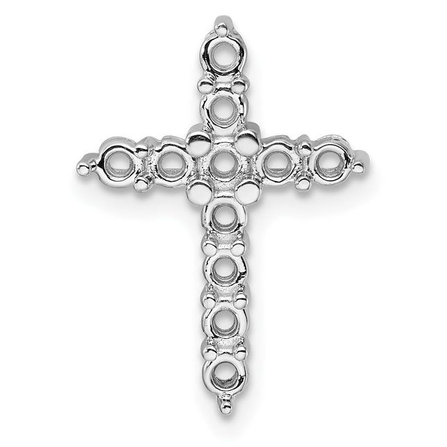 14K white gold diamond cross chain