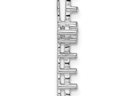 14K white gold diamond cross chain, alternate view