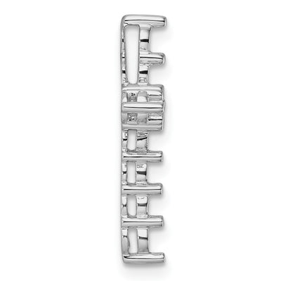 14K White Gold Diamond Cross Chain Slide Mounting, 24.5 x 17.6mm