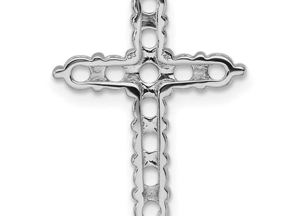 14K white gold diamond cross chain, another view