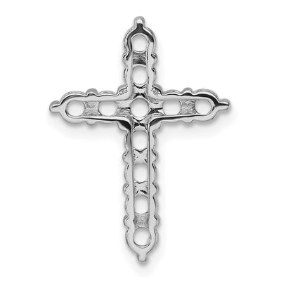 14K White Gold Diamond Cross Chain Slide Mounting, 24.5 x 17.6mm