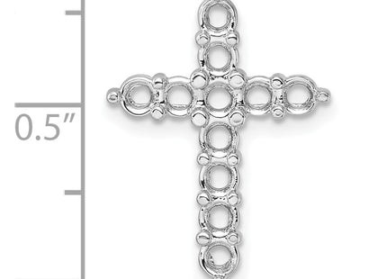 14k White Gold Diamond Cross Chain Slide Mounting, 24.5 x 17.6mm