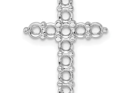 14K white gold diamond cross chain