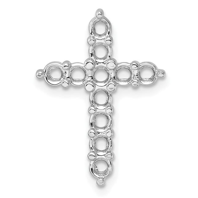 14K white gold diamond cross chain