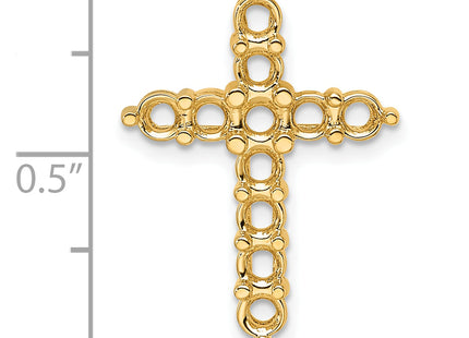 14k Diamond Cross Chain Slide Mounting, 24.5 x 17.6mm