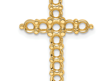 14k Diamond Cross Chain Slide Mounting, 24.5 x 17.6mm