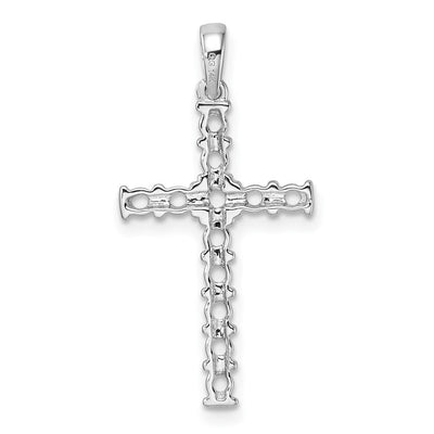14K White Gold Latin Cross Pendant Mounting, 33.6 x 17mm