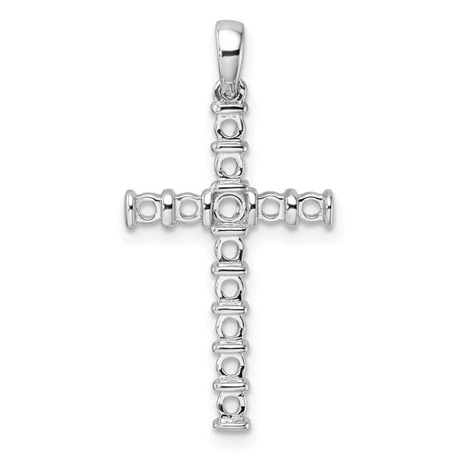 14K white gold cross pendant