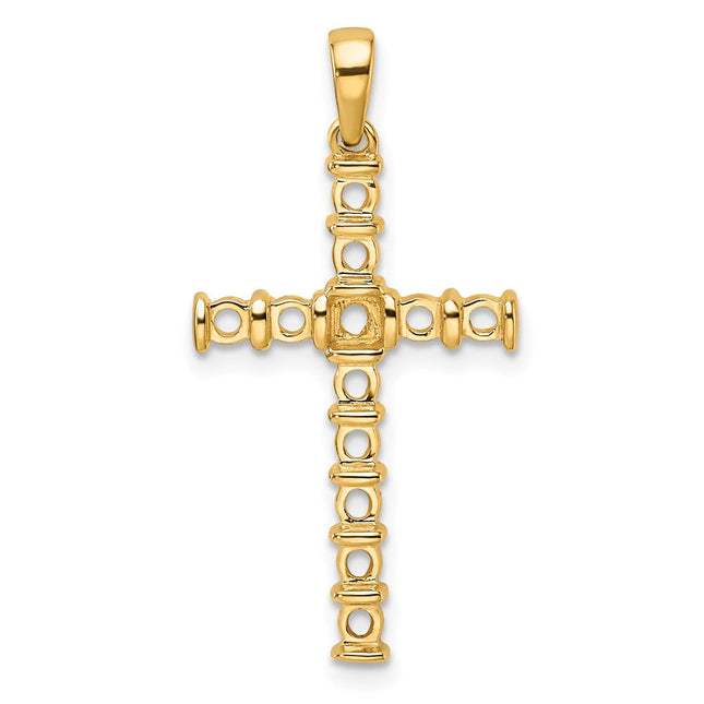 14k Latin Cross Pendant Mounting, 33.6 x 17mm