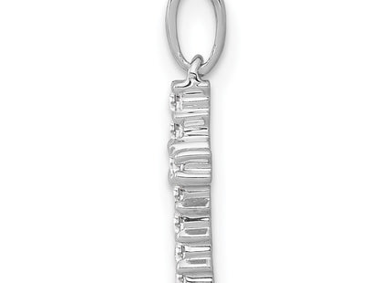 14K white gold diamond cross pendant, alternate view