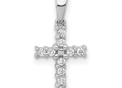 14K white gold diamond cross pendant