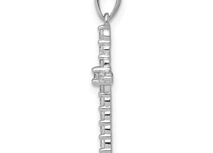 14K white gold diamond cross pendant, alternate view