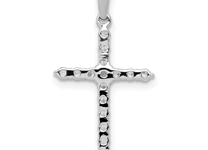 14K white gold diamond cross pendant, another view