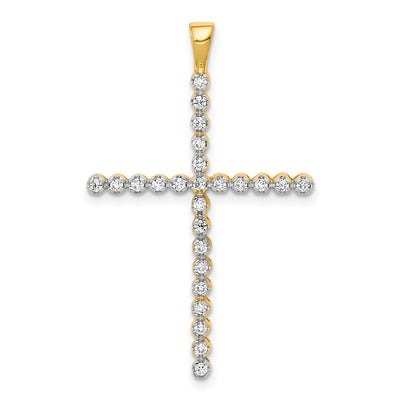 14K gold diamond cross pendant