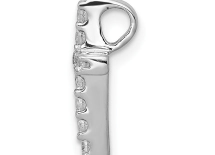 14K white gold diamond cross chain, alternate view