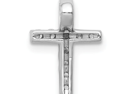 14K white gold diamond cross chain, another view