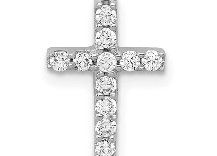 14K white gold diamond cross chain