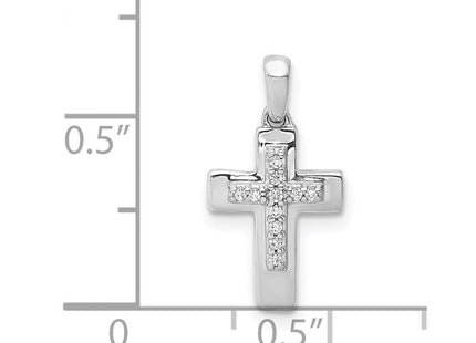 14k White Gold .. Diamond Cross Pendant (Style PM4964-004-WA)