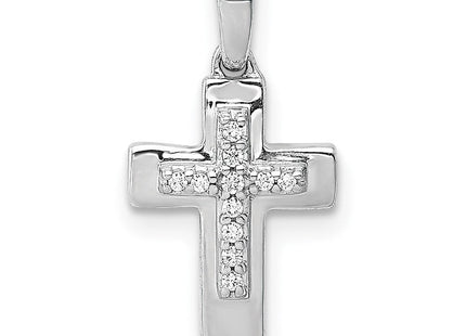 14k White Gold .. Diamond Cross Pendant (Style PM4964-004-WA)