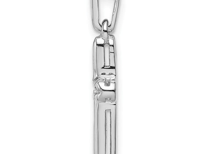 14K white gold diamond cross pendant, alternate view