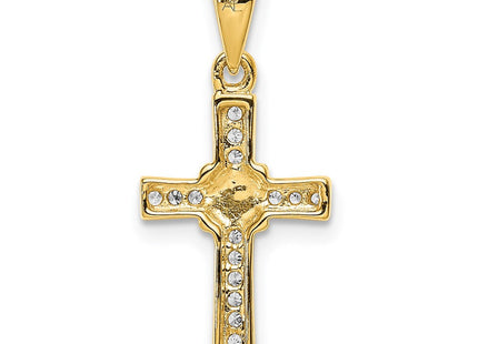 14K white gold diamond cross pendant, another view