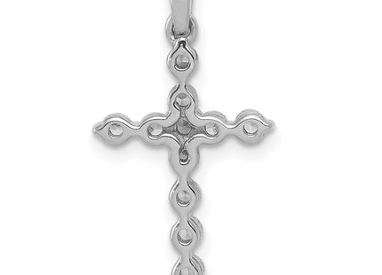 14k White Gold .. Diamond Cross Pendant (Style PM4968-040-WA)