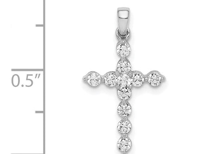 14k White Gold .. Diamond Cross Pendant (Style PM4968-040-WA)