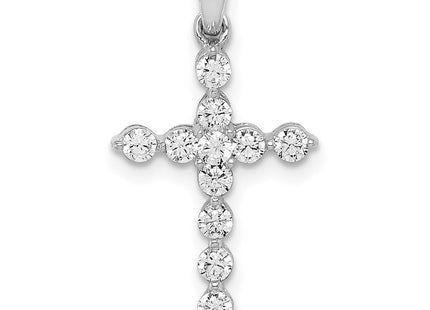 14k White Gold .. Diamond Cross Pendant (Style PM4968-040-WA)