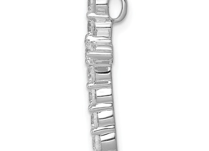 14K white gold diamond cross chain, alternate view