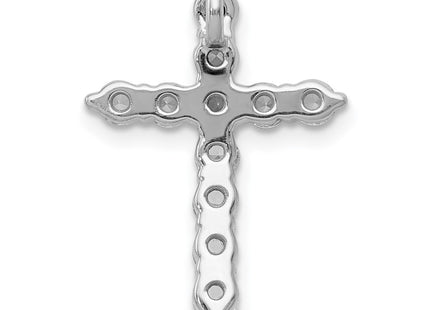 14K white gold diamond cross chain, another view