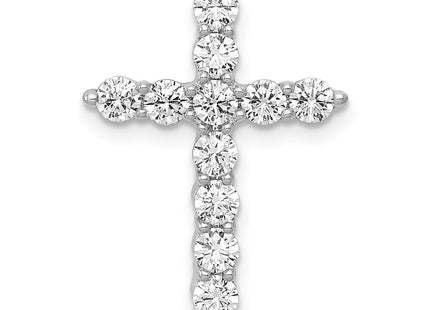 14K white gold diamond cross chain
