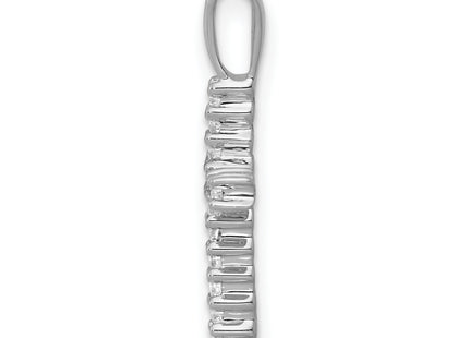 14k White Gold 1/. Diamond Latin Cross Pendant, 19.5 x 10mm