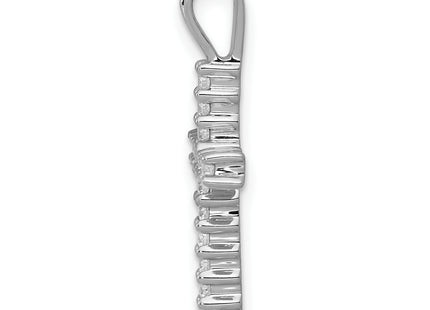 14k White Gold 1/. Diamond Latin Cross Pendant, 23 x 12mm