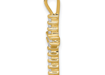 14K white gold diamond cross pendant, alternate view