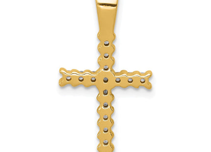14K white gold diamond cross pendant, another view