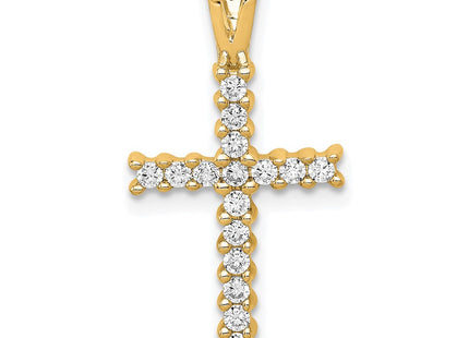 14K white gold diamond cross pendant