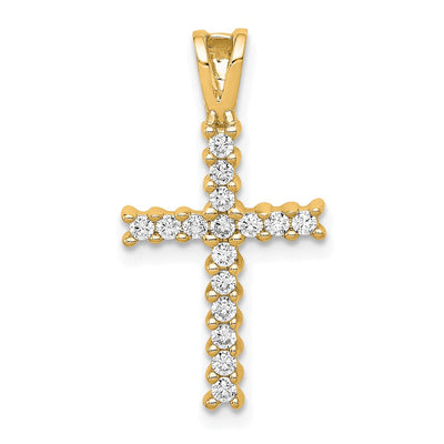 14K white gold diamond cross pendant