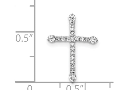 14k White Gold 1/. Diamond Cross Chain Slide (Style PM4975-020-WA)