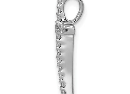 14K white gold diamond cross chain, alternate view
