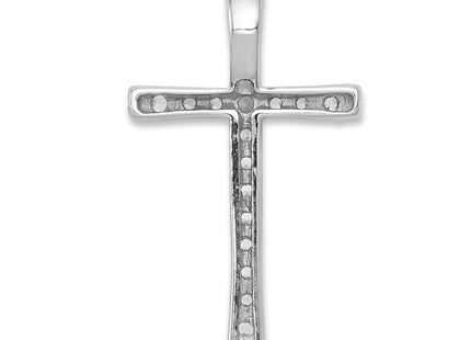 14K white gold diamond cross chain, another view